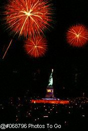 Statue of Liberty & fireworks