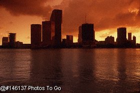 Miami skyline at dusk