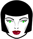 Black-haired woman's face